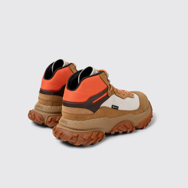 Back view of Karst Trek Brown and gray ankle boots for men