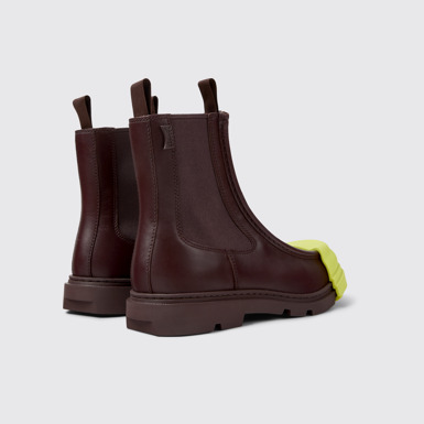 Back view of Junction Burgundy Leather Ankle Boot for Men