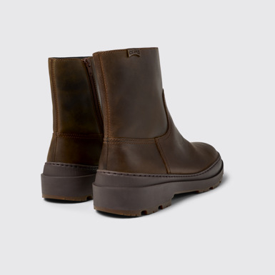 Back view of Brutus Trek Brown nubuck boots for men