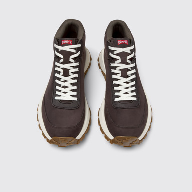 Overhead view of Drift Trail Brown Nubuck Sneaker Boots for Men.