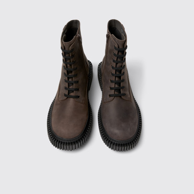 Pix Berlin Bottes mi-hautes en nubuck marron pour homme.
