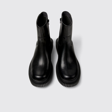 Pix Berlin Botas de media caña negras de piel para hombre.