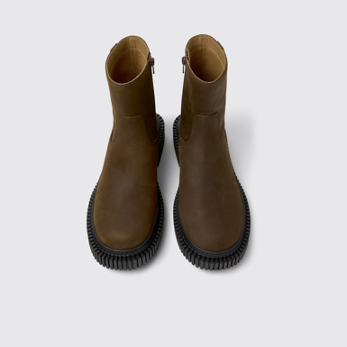 Pix Berlin Botas de media caña marrones de nobuk para hombre.