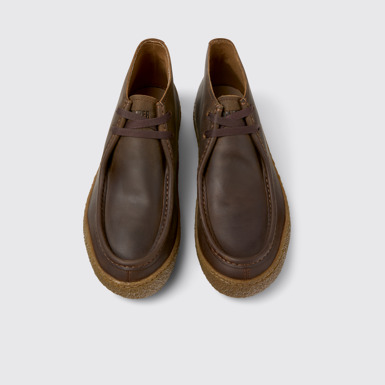 Peu Terreno Bottines en nubuck marron pour homme.