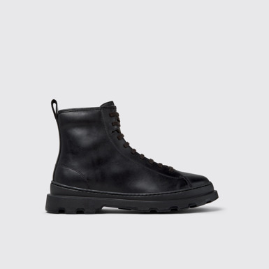 Brutus+ Botas de media caña negras de piel para hombre.