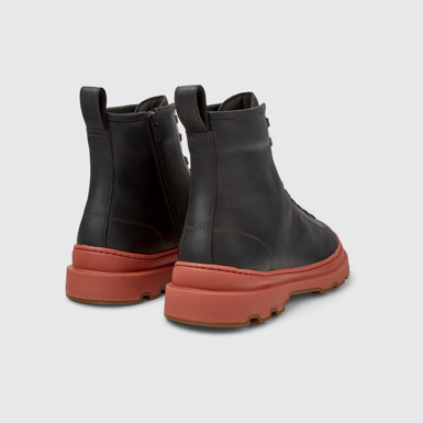 Back view of Brutus+ Gray Nubuck Mid Boots for Men.