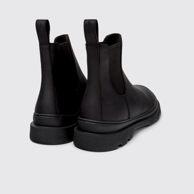 Back view of Brutus+ Black Nubuck Ankle Boots for Men.