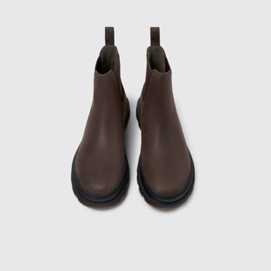 Overhead view of Brutus+ Brown Nubuck Ankle Boots for Men.