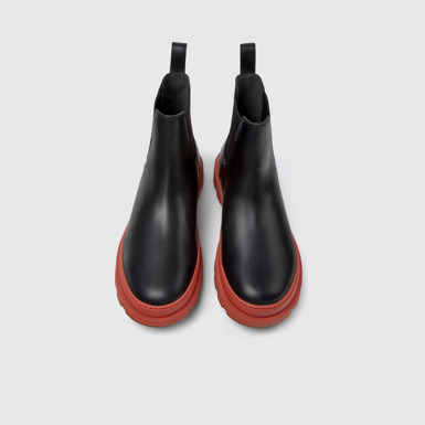 Overhead view of Brutus+ Brown Leather Ankle Boots for Men.