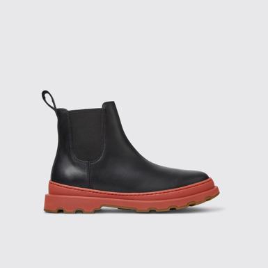 Side view of Brutus+ Brown Leather Ankle Boots for Men.