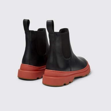 Back view of Brutus+ Brown Leather Ankle Boots for Men.