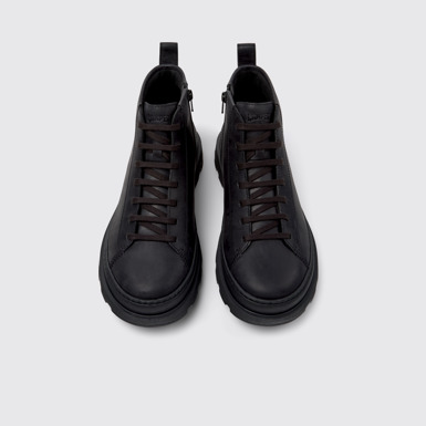 Overhead view of Brutus+ Black Nubuck Ankle Boots for Men.