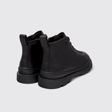 Back view of Brutus+ Black Nubuck Ankle Boots for Men.