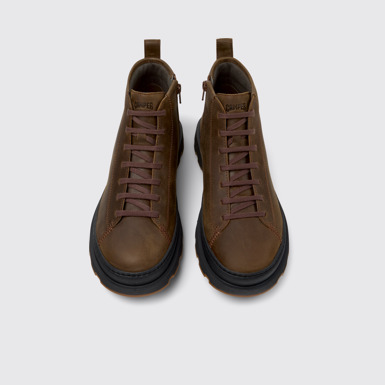 Overhead view of Brutus+ Brown Nubuck Ankle Boots for Men.