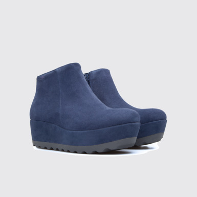 Front view of Laika Blue Platforms / Wedges for Women