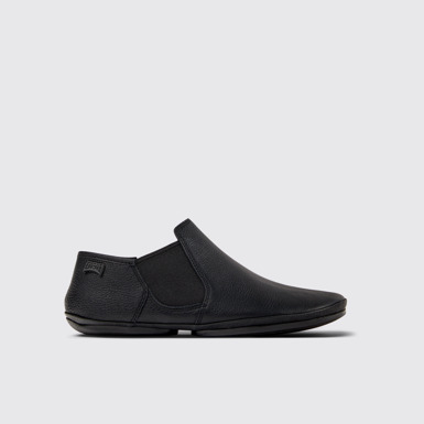 Side view of Right Black leather shoes for women