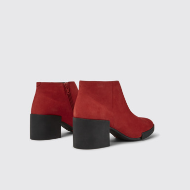 Back view of Lotta Red Ankle Boots for Women