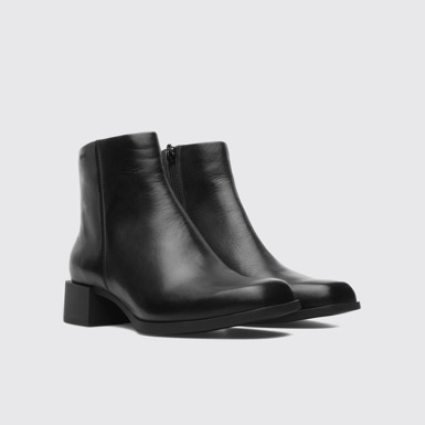 Front view of Kobo Black Ankle Boots for Women