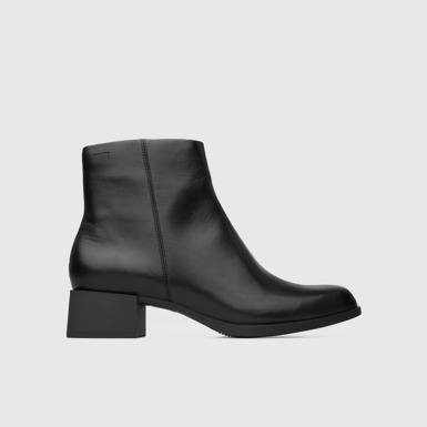 Side view of Kobo Black Ankle Boots for Women