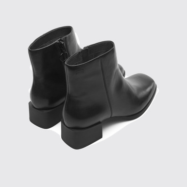 Back view of Kobo Black Ankle Boots for Women