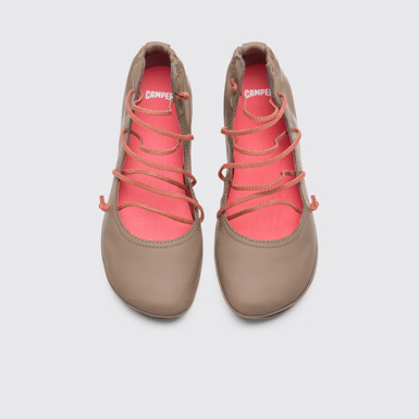 Overhead view of Right Beige Ballerinas for Women