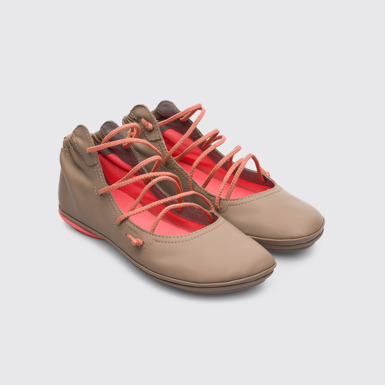 Front view of Right Beige Ballerinas for Women