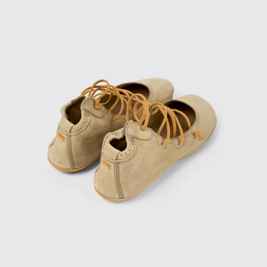 Back view of Right Beige Nubuck Shoe for Women