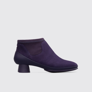 Side view of Alright Purple Ankle Boots for Women