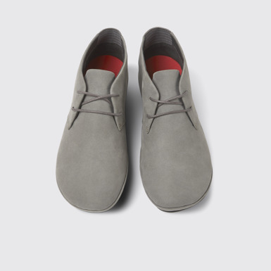 Overhead view of Right Gray nubuck shoes for women