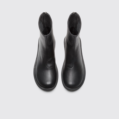 Overhead view of Beetle Black medium zip boots for women