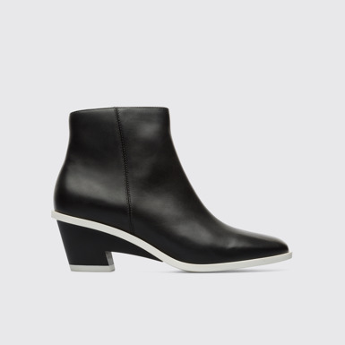 Side view of Brooke Black Ankle Boots for Women