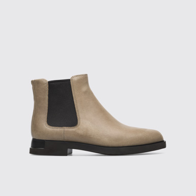Side view of Iman Grey Ankle Boots for Women