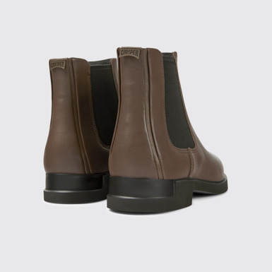 Iman Botas Chelsea café oscuro de piel para mujer