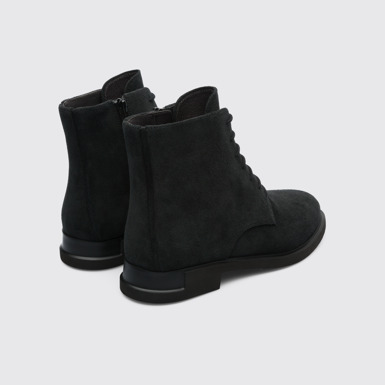 Back view of Iman Black Boots for Women