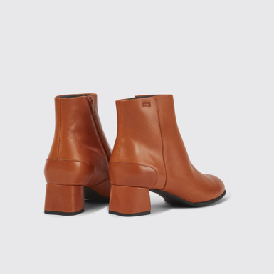 Back view of Katie Light brown leather ankle boots