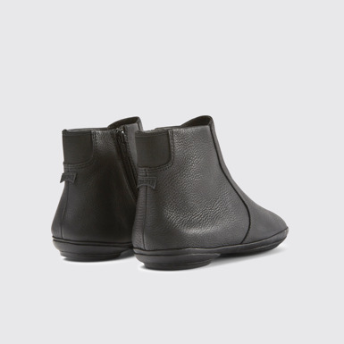 Back view of Right Black ankle boot for women