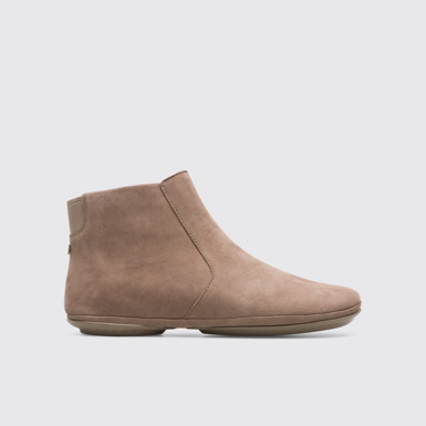 Side view of Right Grey Ankle Boots for Women