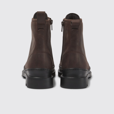 Back view of Brutus Brown nubuck lace-up boots