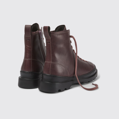 Back view of Brutus Purple leather lace-up boots