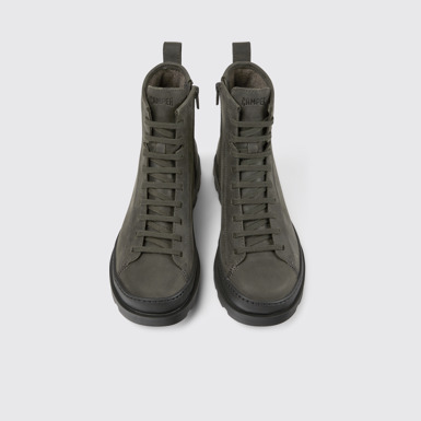 Brutus Dunkelgraue Damenstiefelette aus Nubukleder