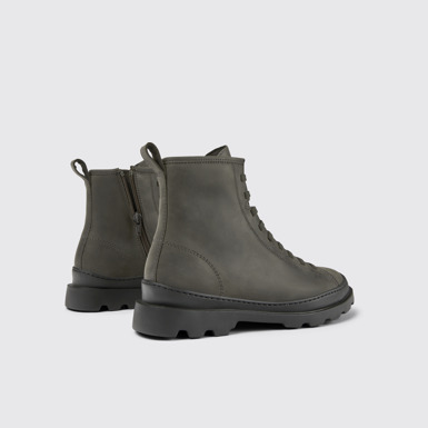 Brutus Dunkelgraue Damenstiefelette aus Nubukleder