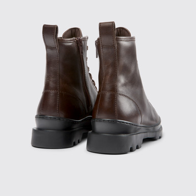 Back view of Brutus Burgundy lace-up boots for women