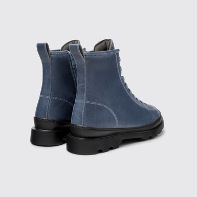 Back view of Brutus Blue leather boots for women