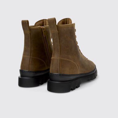 Back view of Brutus Brown nubuck boots for women