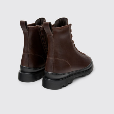 Brutus 여성 브라운 컬러 가죽 소재 앵클부츠뒷면