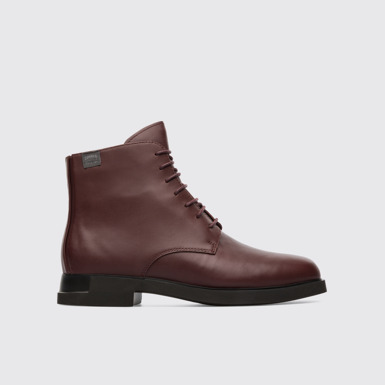 Side view of Iman Burgundy Boots for Women
