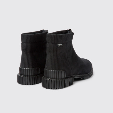 Back view of Pix Black TENCEL® Lyocell Ankle Boots for Women.