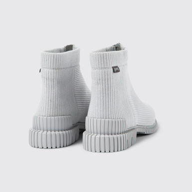 Back view of Pix Gray Textile Zip Bootie for Women