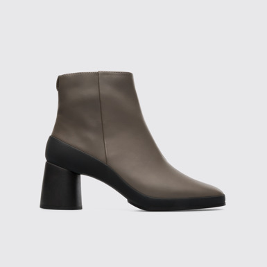 Side view of Upright Grey Ankle Boots for Women
