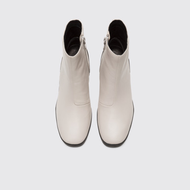 Overhead view of Upright Beige Ankle Boots for Women